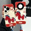 The Red Pony Lanyard Is Suitable for Apple 17 Mobile Phone Case 16promax Anti-drop 15Pro All-inclusive 13/14 Protective Case.
