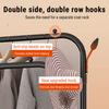 Rolling Double Rods Clothes Rack Space Saving Strong Load Bearing Stainless Steel Standing Garment Rack for Coats