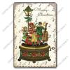 Merry Christmas Poster Vintage Metal Tin Signs Cakes Music Box Christmas Tree Metal Plaque Bakery Candy Shop Home Wall Decor