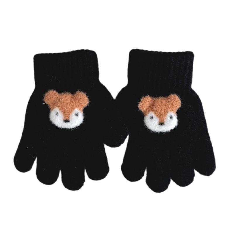 1 Pair Cartoon Kids Gloves Soft & Breathable Knitted Fabric for Boys Girls 3-6T Winter Outdoor Play Mittens Warm