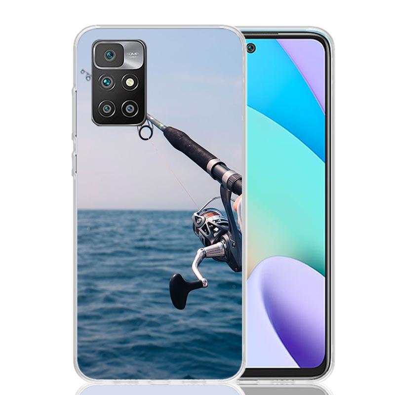 Carp Fish Fishing Rod Hook Phone Case For Xiaomi 14C 13C 12C 13 12 10 10A 10C 9 9A 9C 9T 8 8A 7 7A 6 6A K70 Pro K60 K40 K20 14C