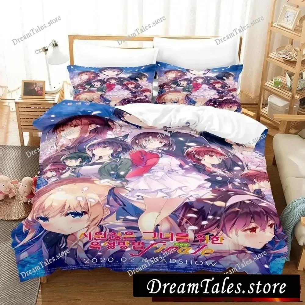 Bikini Saekano How To Raise A Boring Girlfriend Bedding Set Cartoon Anime Three-piece Set Adult Kid Bedroom Duvet Cover Sets741