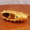 Gold Plated Sailing Ship Ornament with Yuanbao and Gold Bar for Smooth Sailing Decoration