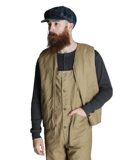 

Schott CIVILIAN DECK VEST, Men s, Size S (180), Khaki, 782-4257002
