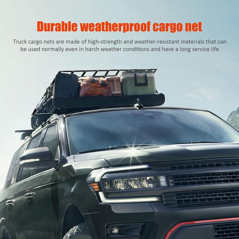 Truck Bed Mesh Cargo Net Heavy Duty Storage Mesh Truck Bed Mesh Organizer Adjustable Stretchable Pickup Mesh Net For Luggage &