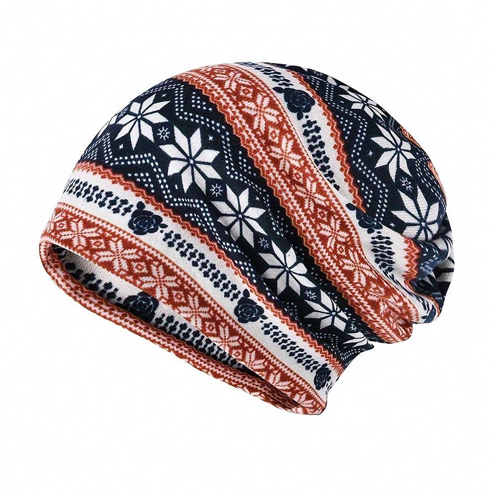 Plaid Print Pullover Hat Multifunctional Casual Hedging Cap fashion Turban Hats  Autumn and Winter