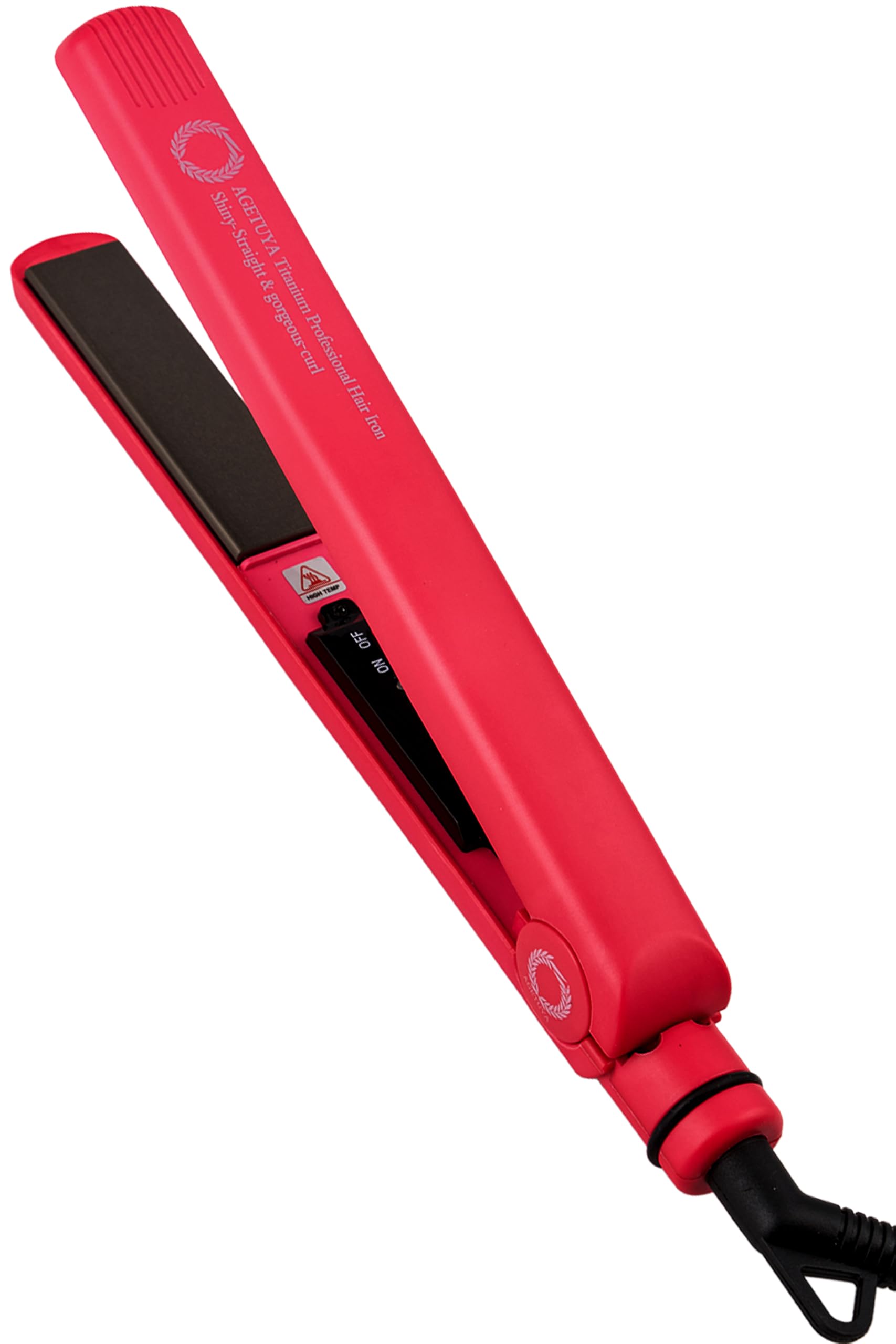 Agetsuya Agetsuya Pro POP Straight Hair Iron, Coral Pink | International Voltage Compatible Hair Iron