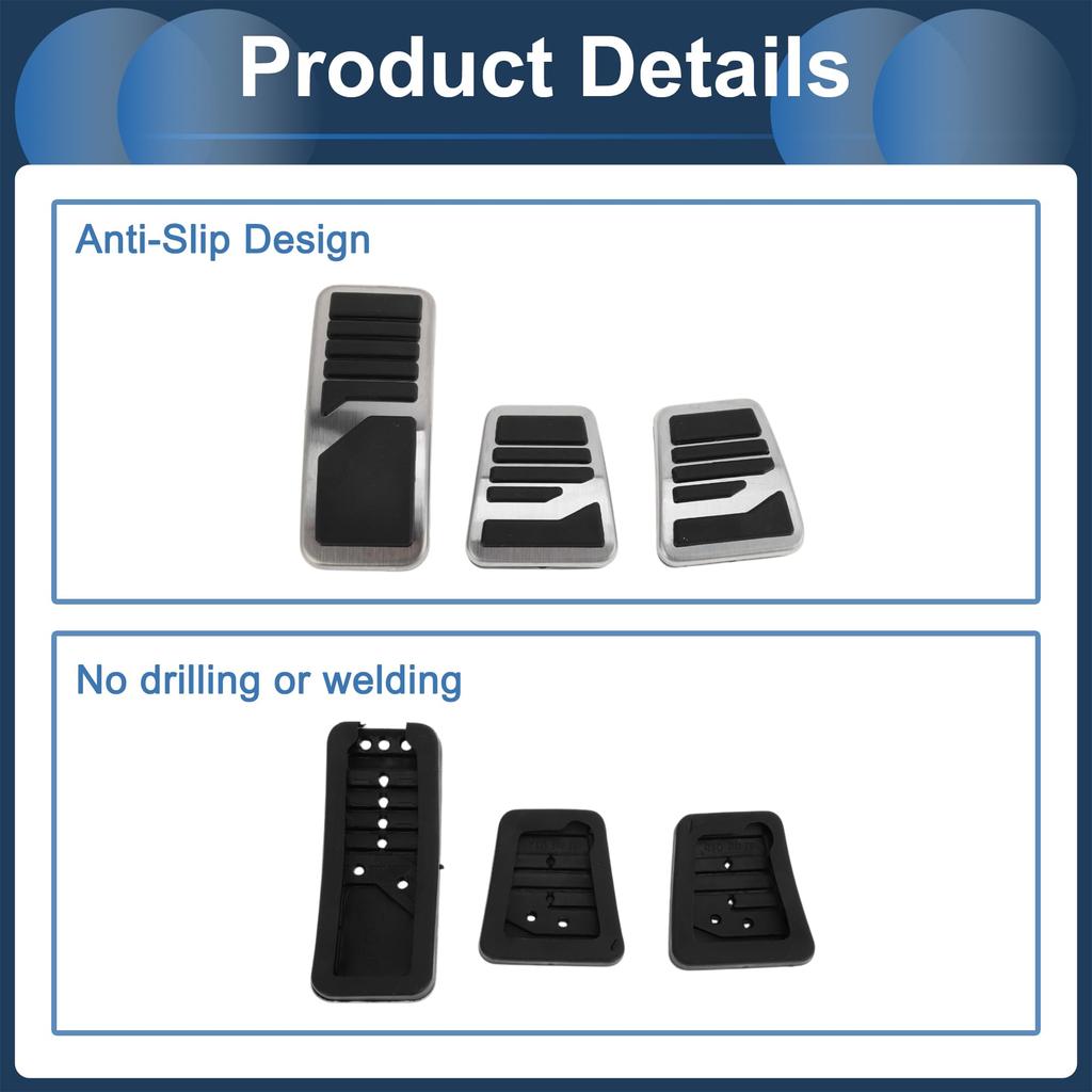 ABSOPRO 1 Set Manual Footrest Pedal Footrest Pedal Stainless Steel Silver Tone for Mitsubishi Outlander Covers, Pads, 2013-2020