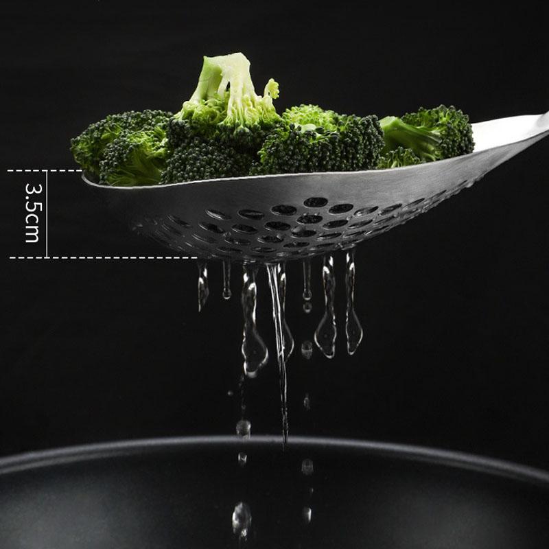 304 Stainless Steel Slotted Spoon With Comfortable Handle Kitchen Skimming Spoon Used For Draining And Frying