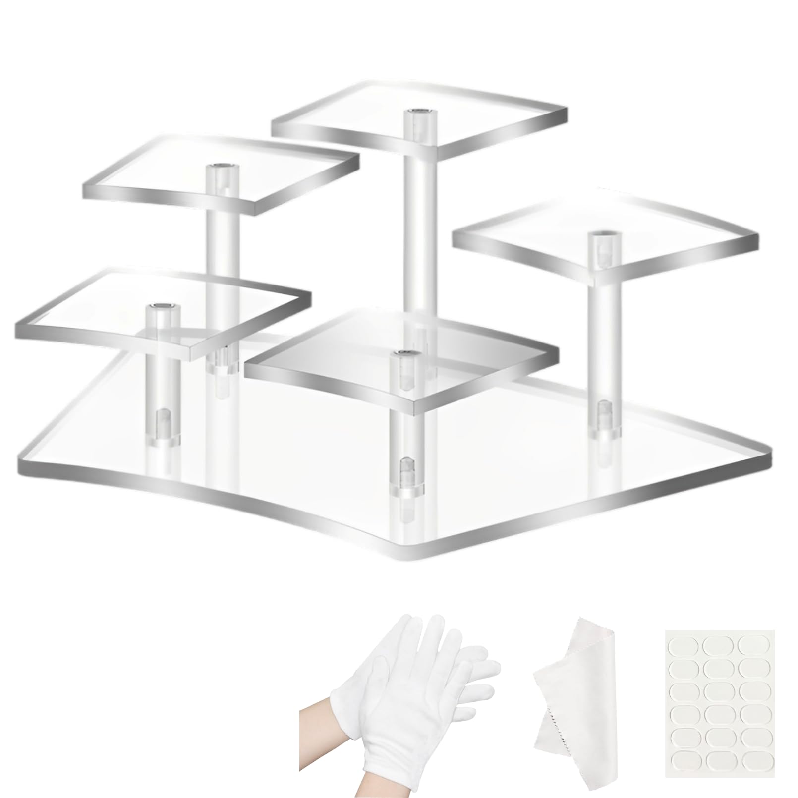 

heizi Figure Case, Collection Case, Figure Shelf, Display Case with Fixing Tape (5 Figures, Clear)