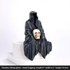 Halloween Black Robe Figurine - Black-faced Ghost for Home, Table, Car Decoration, Resin Small Halloween Decoration