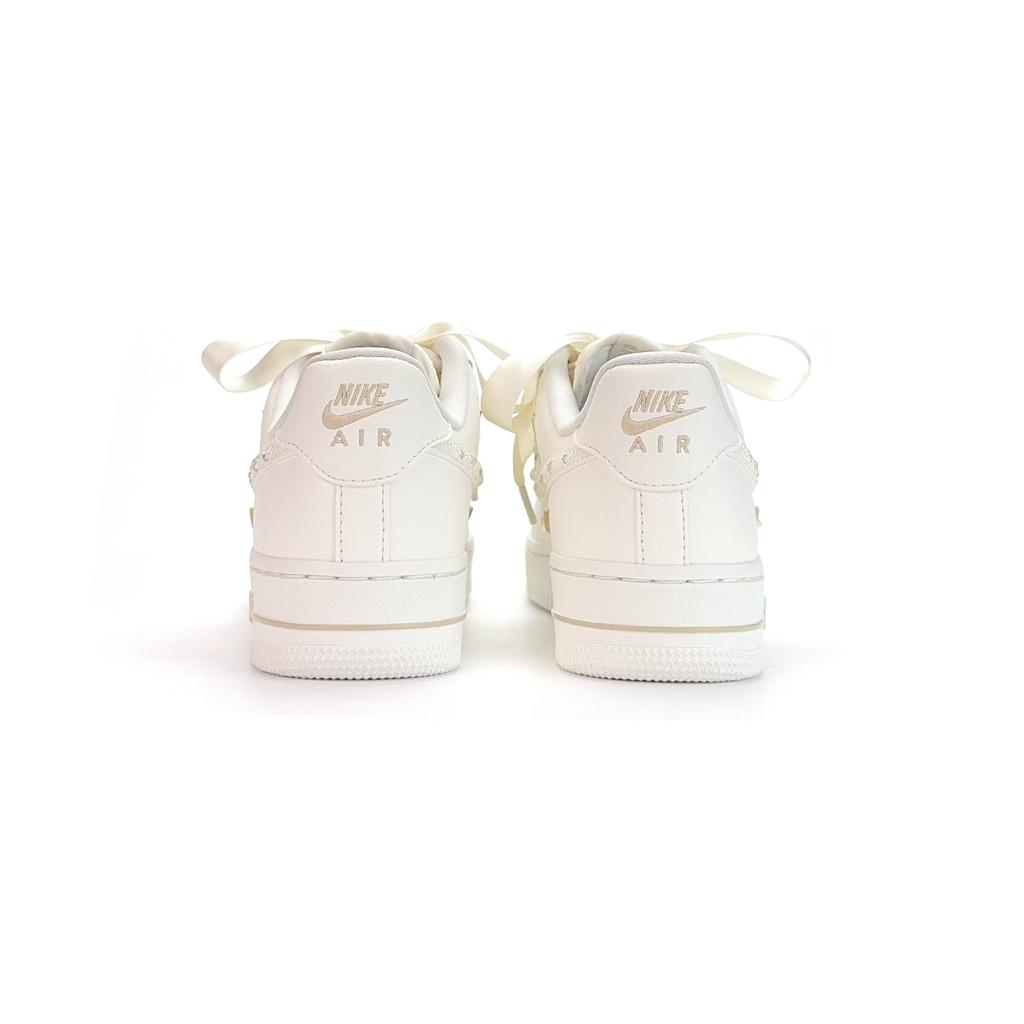 Nike Air Force 1 White Gold Dreamy Low Top Skateboard Shoes Unisex Ecru FV3654-111(Team935-S-BOX)