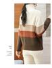 Women's Color Block Striped Half-Zip Sweater - Spring/Autumn Lazy Style Pullover Knit