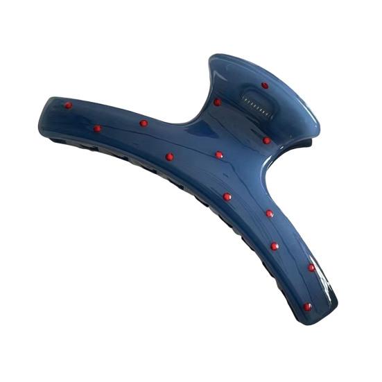 1/2Pcs Women Hair Claw Dot Print Plastic Hair Clamp with Strong Grip Anti-slip Teeth Large Size Shark Hair Clip