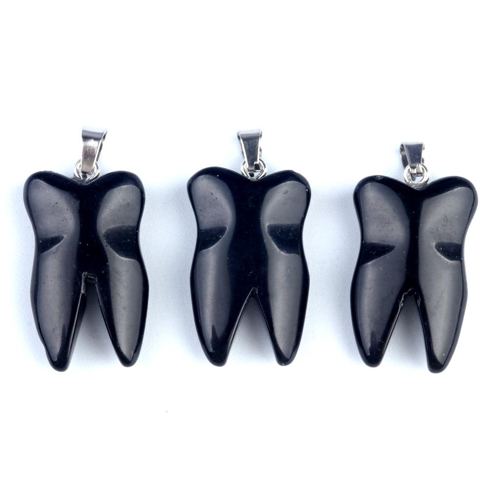 Ciondolo personalizzato in pietra naturale a forma di dente piccolo ciondolo per la creazione di gioielli fai da te collana orecchini accessorio
