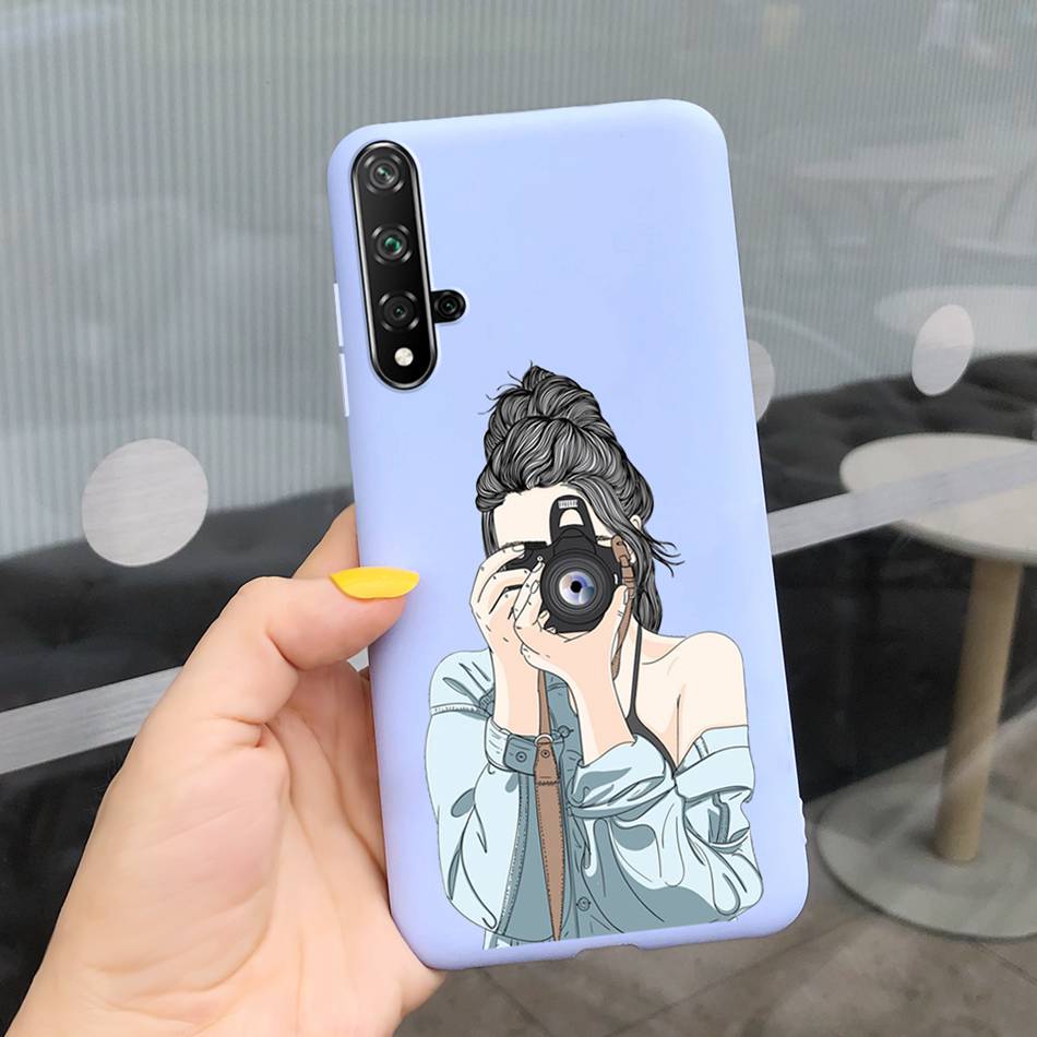 For Huawei Nova 5T Case Beautiful Girl Flower Phone Case For Huawei Nova5T YAL-L21 Soft Silicone Shockproof Back Cover Bumper