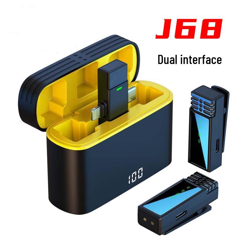 J3 Wireless Lavalier Microphone: Outdoor, Mobile, Live Recording, Noise-Reducing, Compact for Interviews.