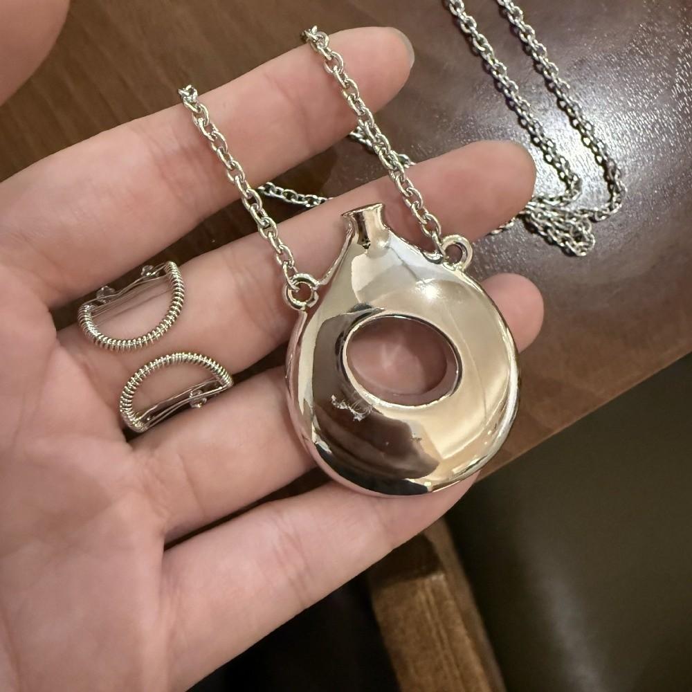 Leather Rope Long Sweater Chain Korean-Style Chain Necklaces Vintage Vase Pendant Necklace