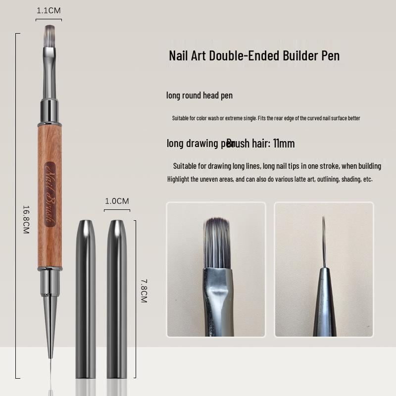 

Dual-ended Nail Art Brush: Multi-purpose Line & Sculpting Tool with Japanese Base Coat