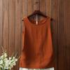 Canottiera Estiva in Cotone e Lino Donna Maglia di Base in Lino T-shirt Senza Maniche Capo Esterno Taglia Grande