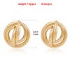 European and American geometric metal tube earrings irregular and versatile three-dimensional stud earrings retro round ear jewelry