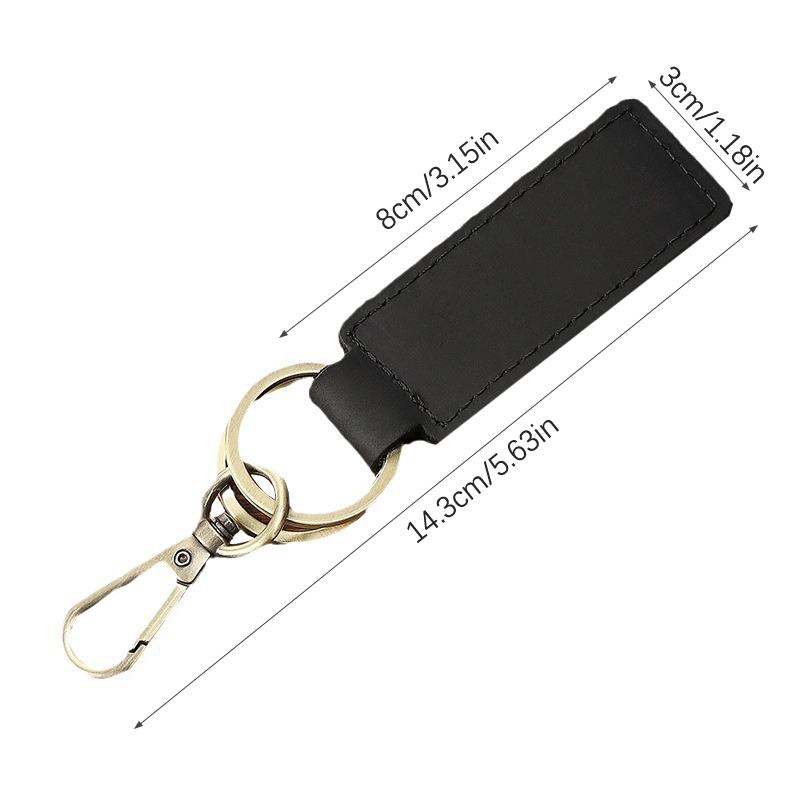 Genuine Leather Retro Cowhide Keychain Metal Lobster Clasp Pendant  Personalized Anti-Lost Car Keyring Keyholder