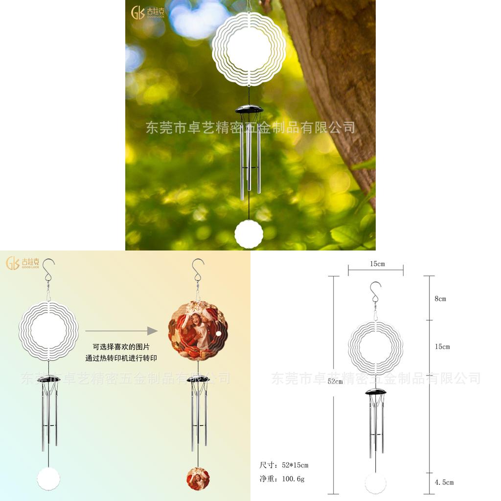 Metal Decorative Hanging Ornament With Heat Sublimation Design For Outdoor Garden And Home Decor