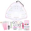 Nail Art Kit for Beginners with Nail Drill Manicure Lamp Glitter Decoration for Women Home DIY