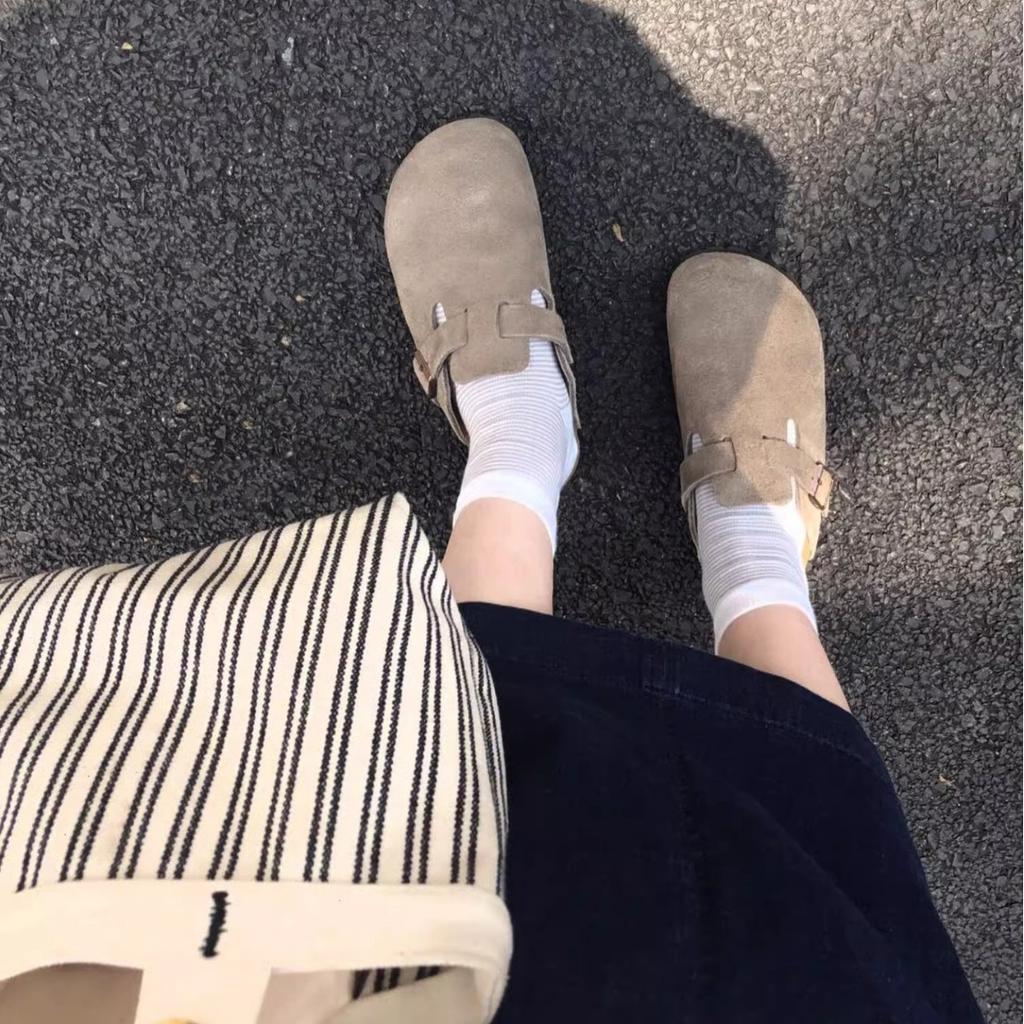 Wear spring German style half drag baotou new casual slippers women's tide increases thick bottom