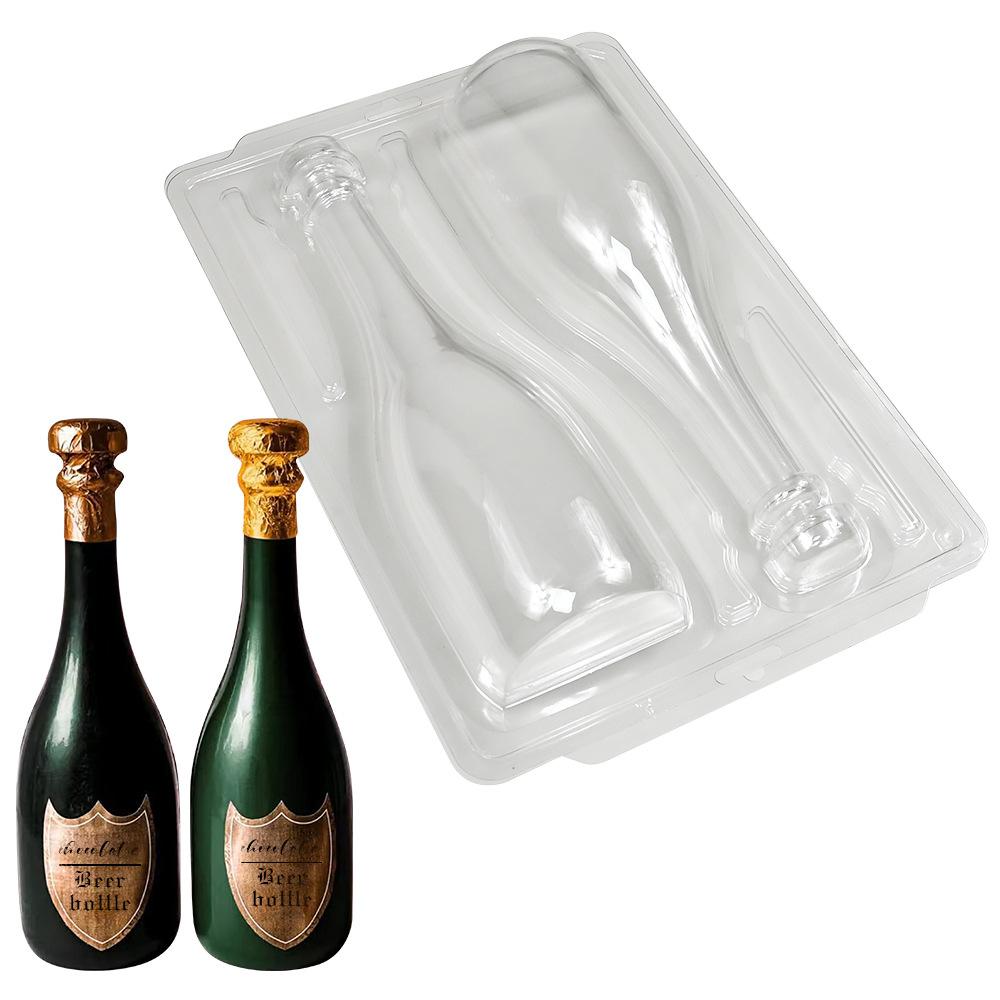 New 3D Football Chocolate Mold Plastic Transparent Red Wine Champagne Bottle Bakery Cake Decoration Baking Pastry Tools Mould