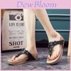2024 Stylish Summer Wedge Flip Flops For Women Comfortable Beach Sandals With Thick Sole