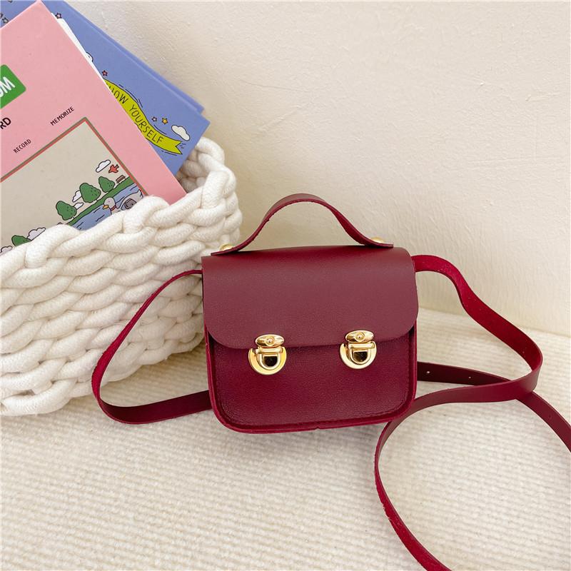 

Korean Style Fashionable Mini Pu Bag For Kids In Vintage Design Perfect For Girls бордовый
