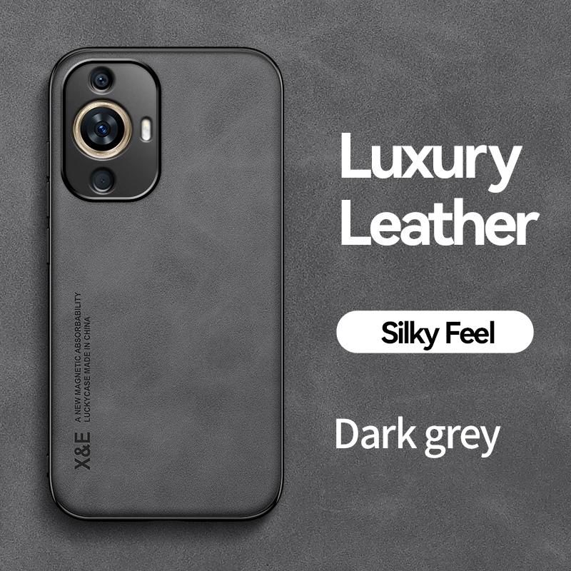 KEYSION Luxury Retro Leather Case for Huawei Nova 11 Pro Soft Silicone+PC Shockproof Phone Back Cover for Huawei Nova 11 10 Pro