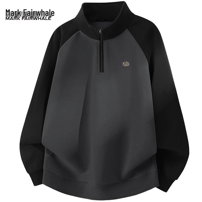 Mark Fairwhale Unisex Retro Half-Zip Stand-Collar Sweatshirt 2XL