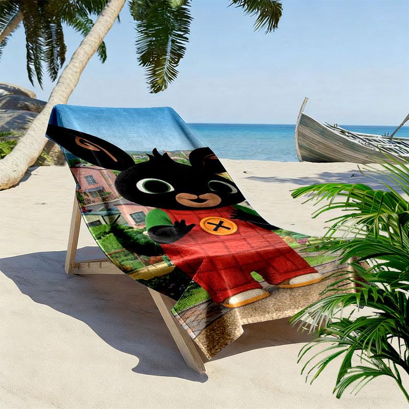 Bing Print Beach Towel, Large Soft Quick Dry Towel for Beach Camping Swimming