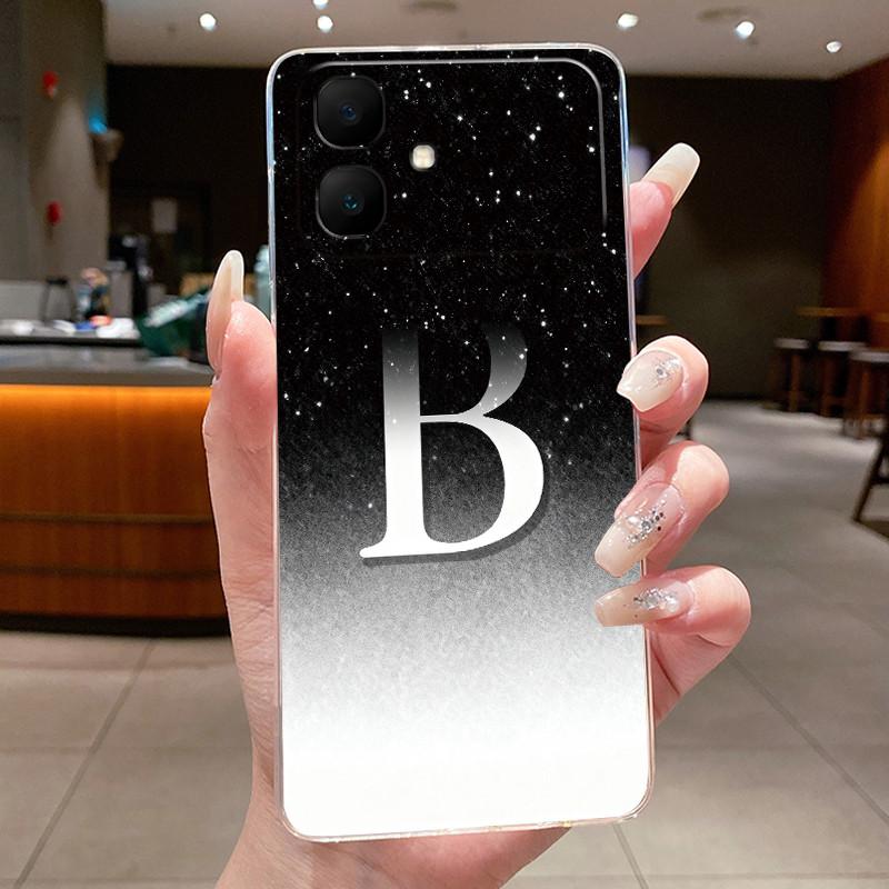 

Clear TPU Shockproof Soft Phone Case For Infinix Smart 20 4G Jelly Casing Letter Pink Shiny Starry Sky Pattern Couple Shell Infinix Smart 20