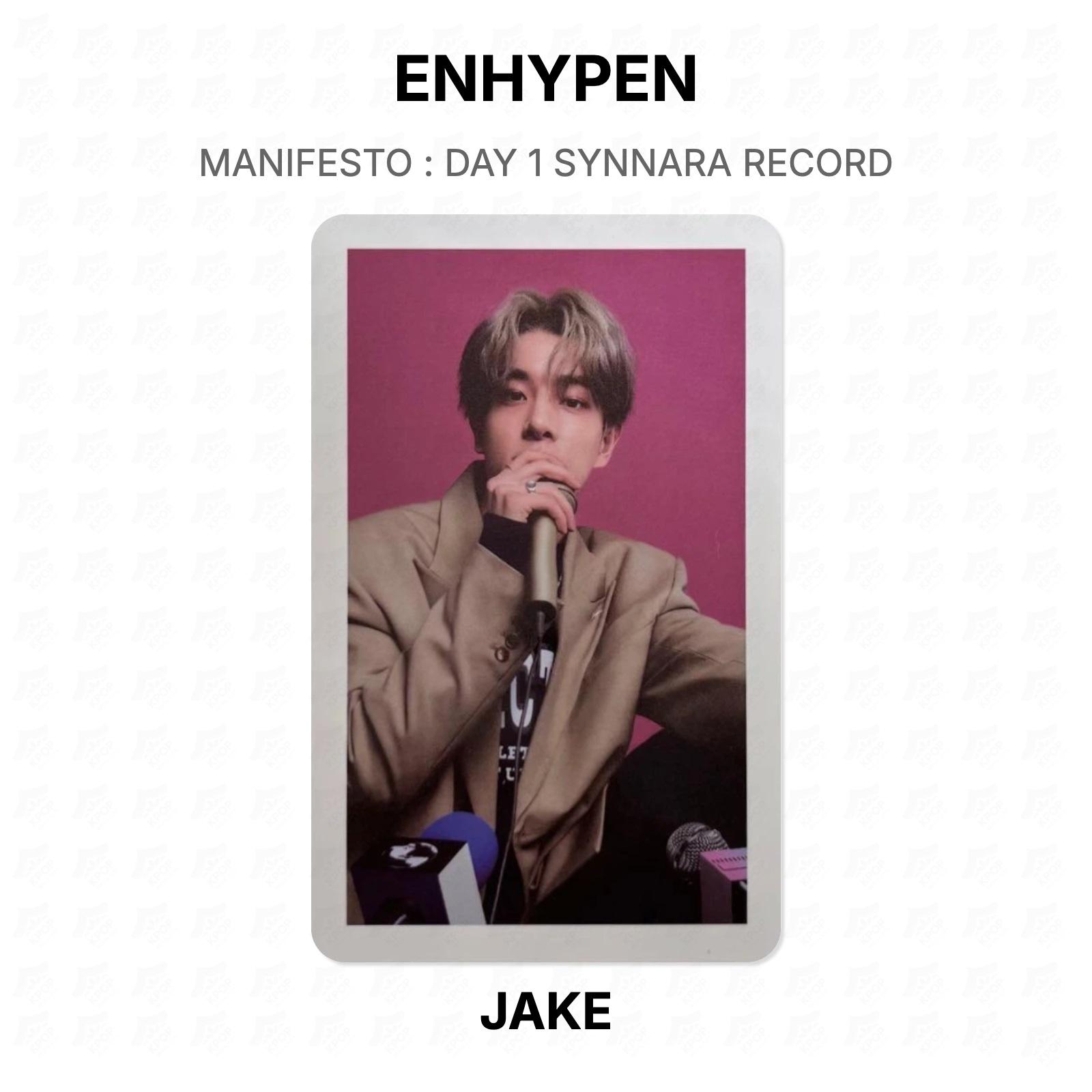 ENHYPEN MANIFESTO : DAY 1 SYNNARA RECORD Official Photocard JAKE