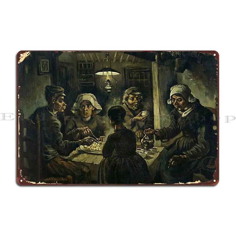 Vincent Van Gogh S The Potato Eaters De Aardappeleters Famous Painting Metal Plaque Poster Create Create Funny Kitchen 20x30cm(7.8x11.8inch)