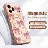 Pink Bowknots Pattern Case For iPhone 17 Pro Max Magnetic For Magsafe Skin Feeling Cover For iPhone 16 15 14 13 Pro Max