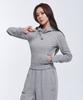 Born To Win W B Pendant Cotton Crop Hoodie [Melange Grey]