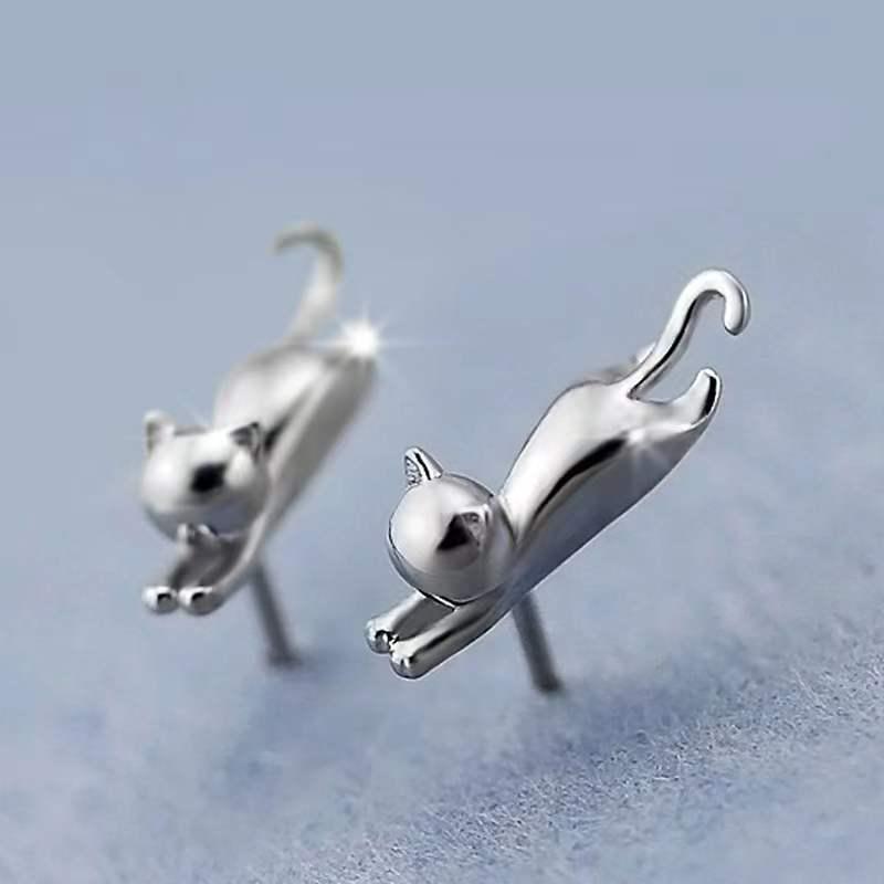 

Корейские милые серьги-пусеты с котятами для женщин - Модные, простые и гладкие кошачьи украшения Copper