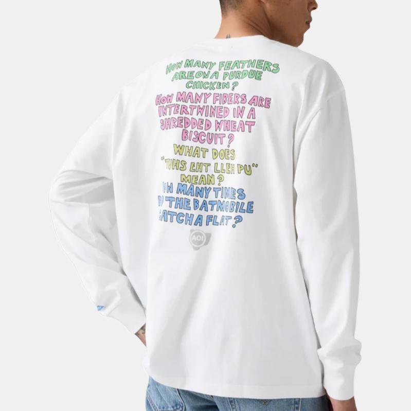 Levis X De La Soul Collaboration FW25 Logo Print Loose Casual Comfortable Long Sleeve T-Shirt Men tops 004EY-0000
