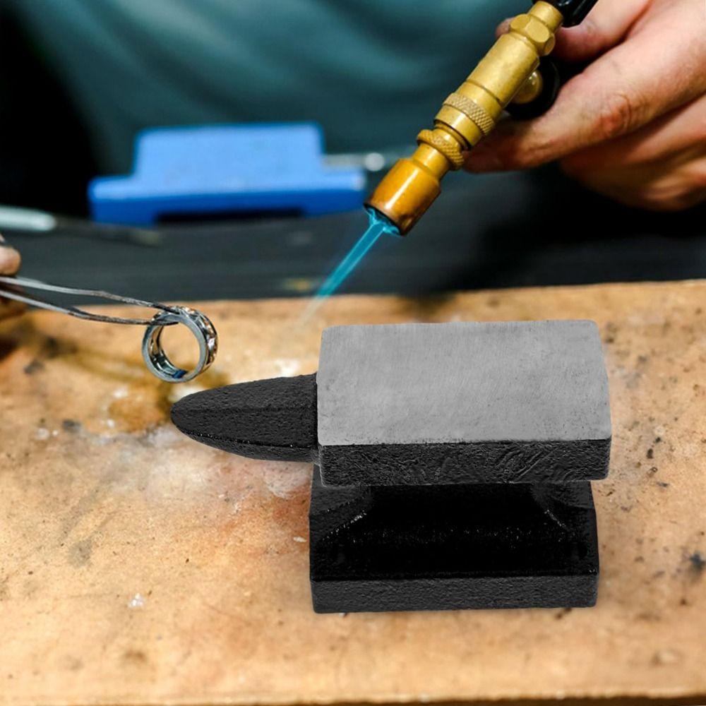 Portable Blacksmith Anvil Polished Cast Iron Sturdy Tool Mini Anvil Multi-Function Mini Base Jewelry Repair Horn