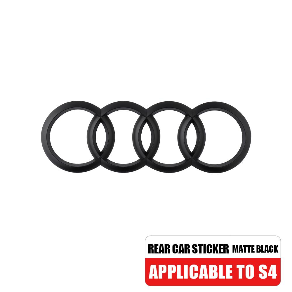 3D 4w 4 Ring Badge Accessories Car Front Bonnet Grille Rear Trunk Emblem Decoration Sticker For 4w S4 Original Replacementw4