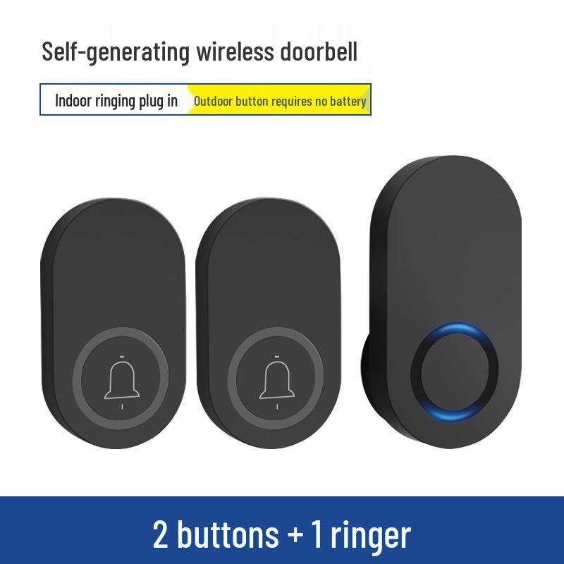 Wireless Self-Powered Waterproof Doorbell with Long Range and High Volume for Homes and Elderly Paging