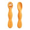 Soft Tip Spoons for Newborns 2Pcs Silicone Baby Spoon, Toddler Training Spoon Puree Fruit Puree, Babies Non-Slip Handle Infant Feeding Self