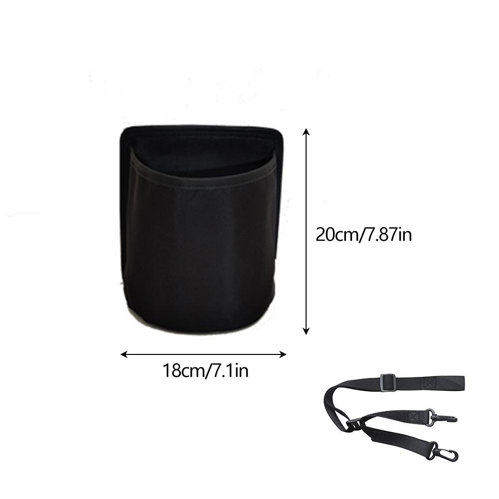 

Universal Car Water Bottle & Thermos Holder For Center Console Side Mount with Storage Pocket Adjustable Strap Interior Organize