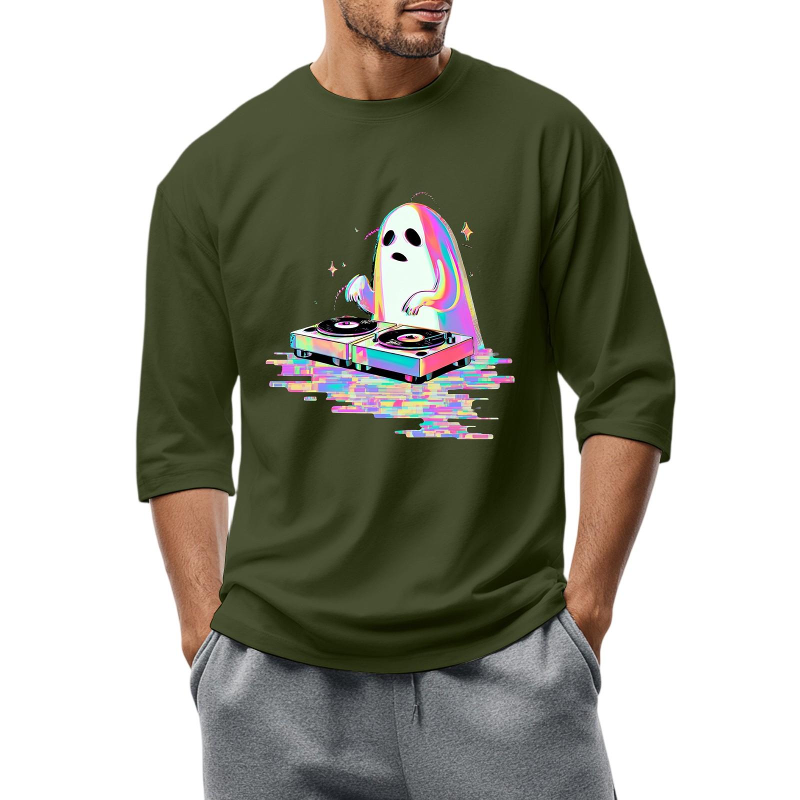 

Мужская повседневная модная футболка с круглым вырезом и рукавом три четверти S