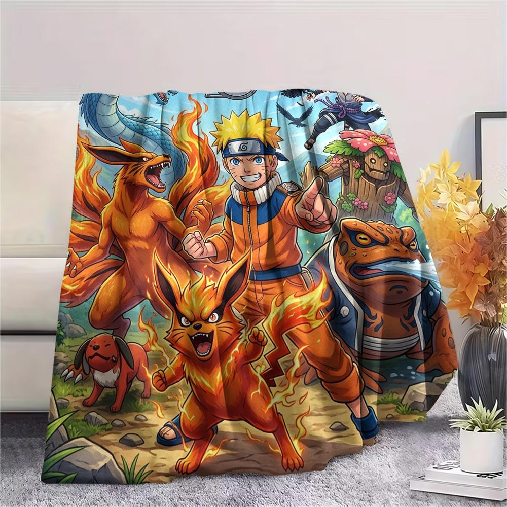 Naruto Print Flannel Blanket, Ultra Soft High Quality All Seasons Warm Throw, Home Decor Cozy Blanket, Perfect Christmas Gift