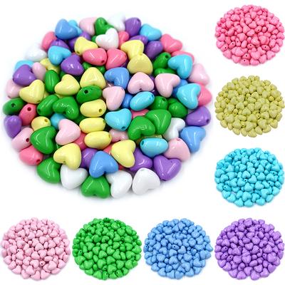 Heimparty-Zubehör Charms DIY Für Schmuckherstellung 20 Stück Lose Perlen Acryl Bonbonfarbe Herzperlen Schmuckzubehör Armband Halskette Zubehör